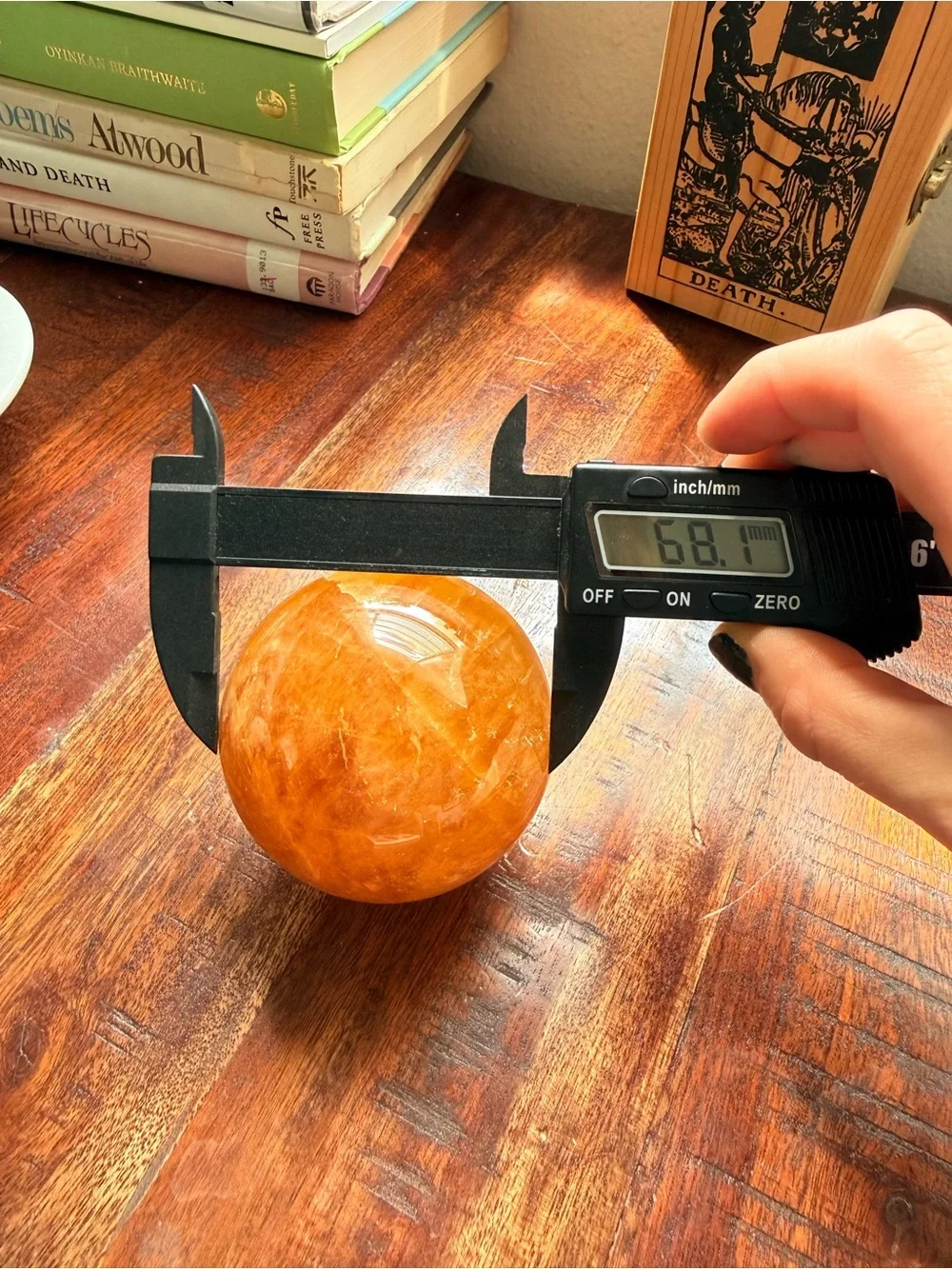 ✨ Gorgeous Golden Healer Sphere • Orange Quartz • 68.1 mm • 521 g